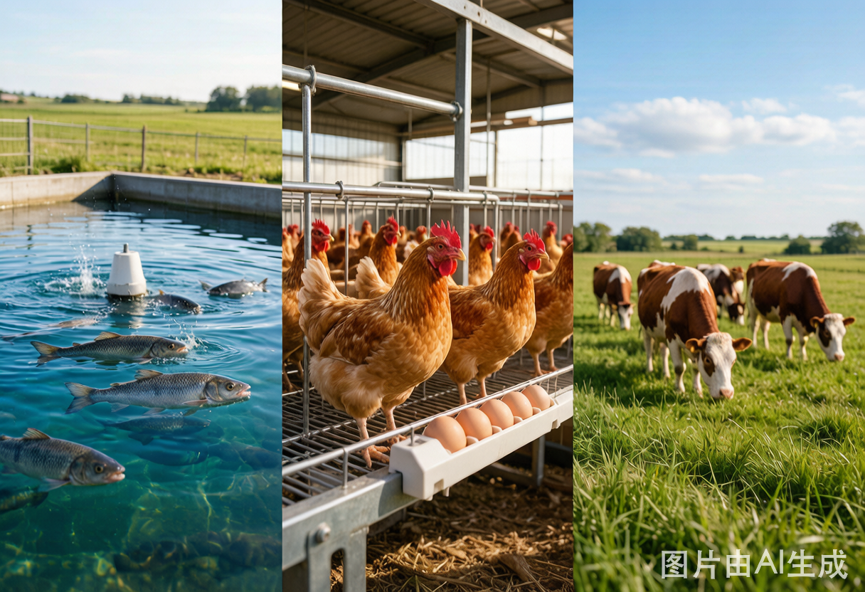 Aquaculture, poultry and livestock feed additive applications